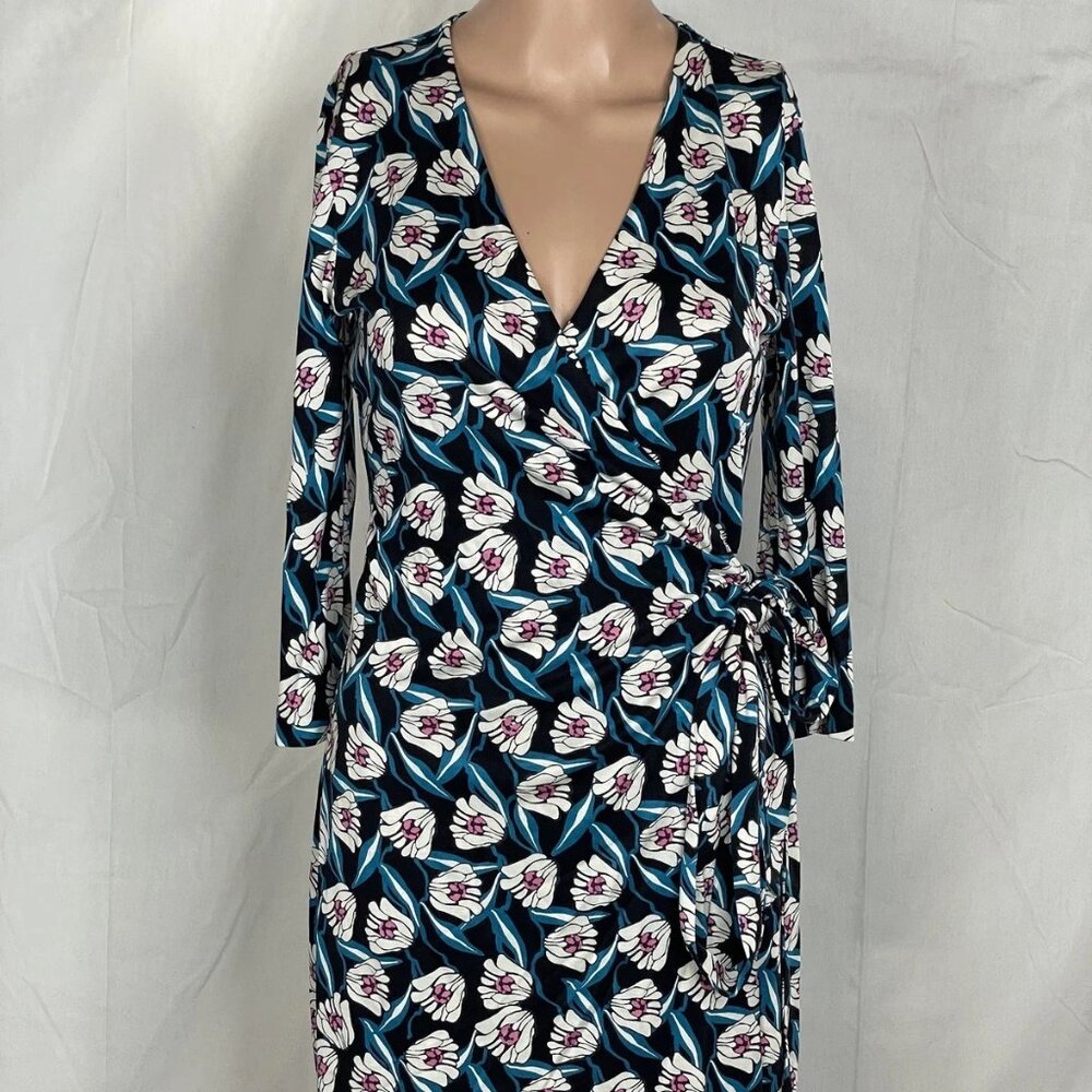 Diane von Furstenberg Women's Julian Two Wrap Dress Fortune Vine Print Size XS